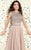Shail K - Cropped Glittering Jewel Cutout A-Line Gown 1118  In Neutral