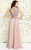 Shail K - Cropped Glittering Jewel Cutout A-Line Gown 1118 In Neutral