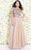Shail K - Cropped Glittering Jewel Cutout A-Line Gown 1118 In Neutral