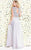 Shail K - Cropped Glittering Jewel Cutout A-Line Gown 1118 In White