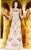 Shail K - Illusion Bateau Ornate Sheath Gown in Nude