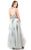 Shail K - Long Lavish Illusion Sweetheart A-Line Prom Dress 1122 In Silver