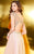 Shail K - Intricately Ornate Sheer Paneled Long Gown with Cap Sleeves 1123 In Pink