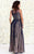 Shail K - Geometric Sleeveless Long Gown 1125 In Blue