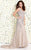 Shail K - Star Studded V Neck Long Prom Dress 1143  In Neutral and Silver
