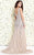 Shail K - Star Studded V Neck Long Prom Dress 1143  In Neutral and Silver