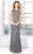 Shail K - Sparkling Cap Sleeves Long Gown 1146 In Gray
