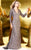 Shail K - Elegant Long Sleeve Gown with Train 1149 In Gray
