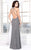 Shail K - Resplendent High Illusion Sheer Sheath Long Gown 1151 In Gray