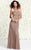 Shail K - Resplendent High Illusion Sheer Sheath Long Gown 1151 In Brown