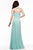 7521 Embellished Jewel Neck Ruched A Line Long Gown