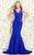 Shail K - Seam Sculpted Sleeveless Trumpet Gown 4030 In Blue