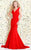 Shail K - Seam Sculpted Sleeveless Trumpet Gown 4030 In Red
