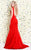 Shail K - Seam Sculpted Sleeveless Trumpet Gown 4030 In Red