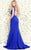 Shail K - Seam Sculpted Sleeveless Trumpet Gown 4030 In Blue