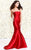 Shail K - Strapless Long Mermaid Dress 4031 In Red