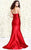 Shail K - Strapless Long Mermaid Dress 4031 In Red