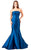 Shail K - Strapless Long Mermaid Dress 4031 In Blue