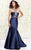 Shail K - Exceptional Mermaid Mikado Gown with an Ornate Necklace Strap 4032 In Blue