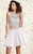 Shail K - Two Piece Beaded Halter Neck Tulle A-line Dress 4035 In Silver