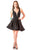 Shail K - Plunging V Neck Short Cocktail Dress 4036 In Black