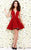 Shail K - Plunging V Neck Short Cocktail Dress 4036 In Red