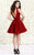 Shail K - Plunging V Neck Short Cocktail Dress 4036 In Red