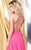 Shail K - Beaded Halter Neck Chiffon A-line Dress 4038 In Pink