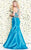 Shail K - Two Piece Ornately Beaded Bustier Mermaid Prom Dress 4039 In Blue
