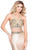 Shail K - Two Piece Ornately Beaded Bustier Mermaid Prom Dress 4039  In Gold