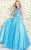 Shail K - Renaissance Jewel Illusion A-Line Gown with Lattice Beadwork 4041 In Blue