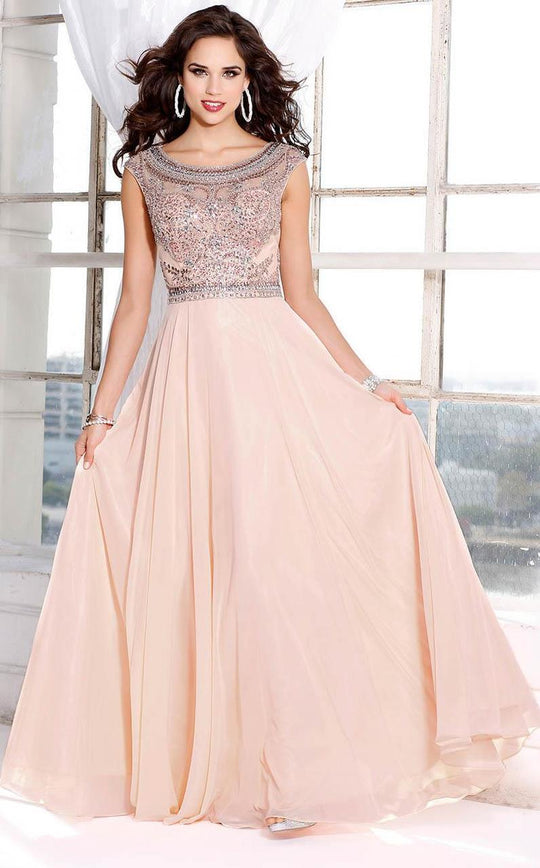 Shail K - Long Chiffon Prom Dress 4044 In Pink