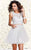 Shail K - Dainty Lace Illusion Cocktail Dress with Layered Tutu Skirt 4045 In Silver