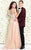 Shail K - Sparkling Scalloped Illusion A-Line Evening Gown 4057 In Neutral