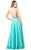 Shail K - Iridescent High Illusion Embellished A-Line Long Gown 4058 In Blue