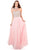 Shail K - Iridescent High Illusion Embellished A-Line Long Gown 4058 In Pink