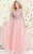 Shail K - Long Sheer Lace Prom Dress 4063 In Pink