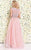 Shail K - Long Sheer Lace Prom Dress 4063 In Pink