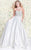 Shail K - ChicÂ Halter Illusion A-Line Matte Satin Prom Dress 4070 In White