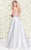 Shail K - ChicÂ Halter Illusion A-Line Matte Satin Prom Dress 4070  In White