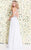 Shail K - Scallop Embellished Halter Chiffon A-Line Gown 4072 In White