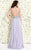 Shail K - Scallop Embellished Halter Chiffon A-Line Gown 4072 In Silver