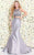 Shail K - Two Piece Metallic Embellished Mermaid Prom Dress 4073 In Silver
