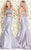 Shail K - Two Piece Metallic Embellished Mermaid Prom Dress 4073  In Silver