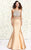 Shail K - Two Piece Metallic Embellished Mermaid Prom Dress 4073 In Gold