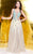 Shail K - Floral Embellished Long Dress 4078 In Yellow