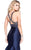 Shail K - Curvy Halter Long Gown 4082 in Blue