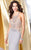 Shail K - Halter Long Gown with Crystal Details 4087 in Silver
