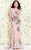 Shail K - Sleeveless Lace Gown with Beaded Floral Print 4092  in Pink and Floral