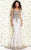 Shail K - Stunning Sleeveless Gown with Gold Appliques 4094 In White and Neutral